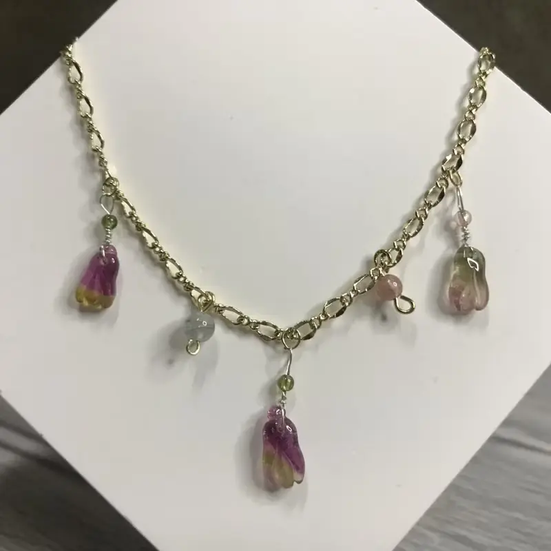 招財旺夫I西瓜碧璽電氣石Tourmaline14K手鏈I糖果花花I情人節禮物