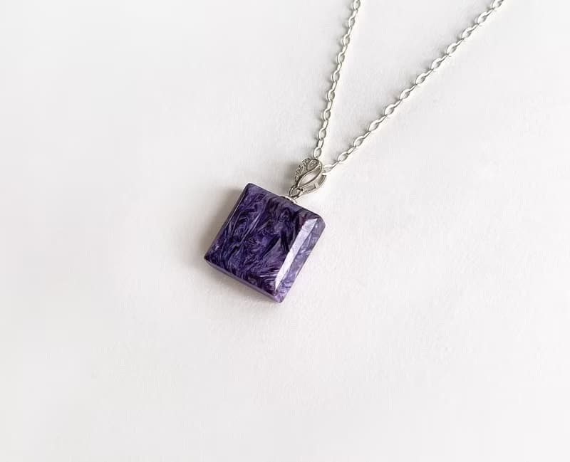寶石系 天然礦石 17.5紫龍晶 925純銀 項鍊