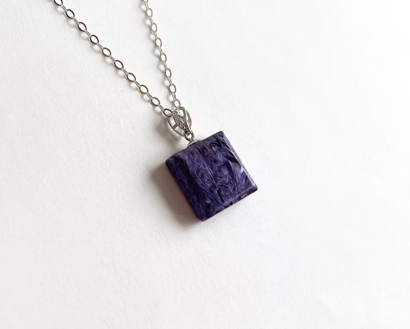 寶石系 天然礦石 17.5紫龍晶 925純銀 項鍊
