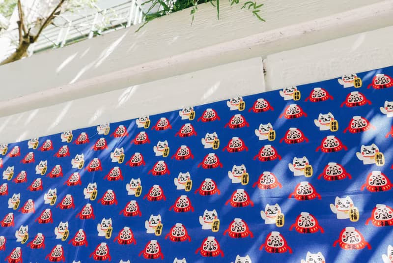 兔子設計款布料 - 招財貓福神