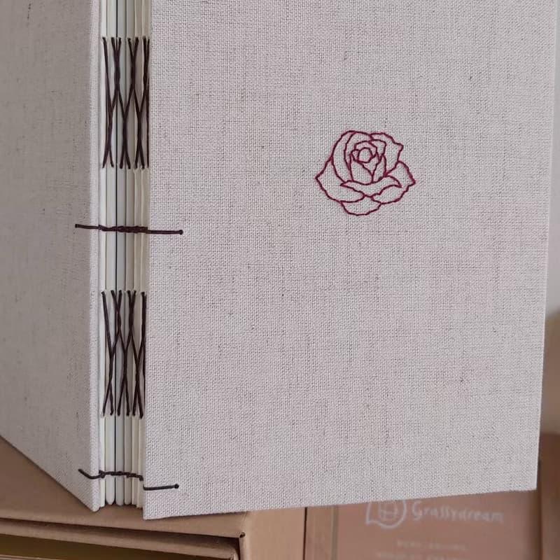 簡約麻素 法式科普特線裝書 訂製 情人節禮物