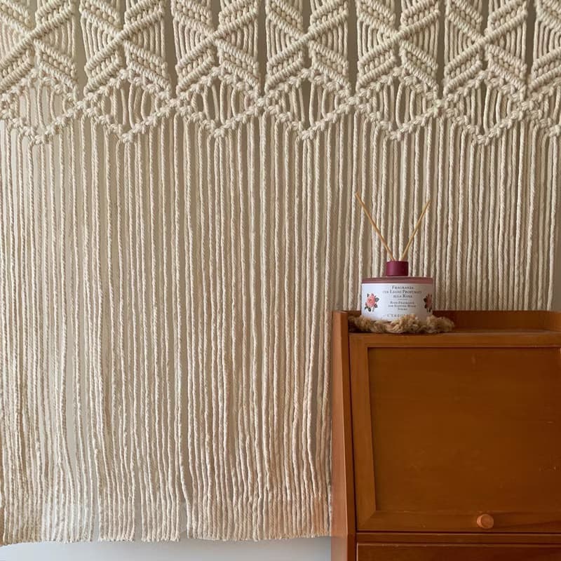 Macrame 編織 簡約 對稱 大型 掛飾 門簾