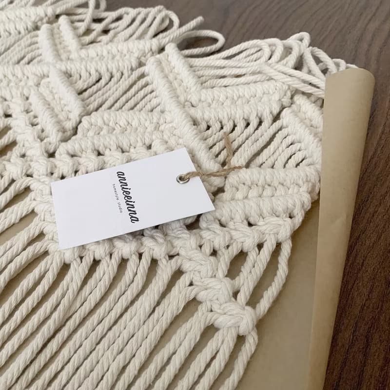 Macrame 編織 簡約 對稱 大型 掛飾 門簾