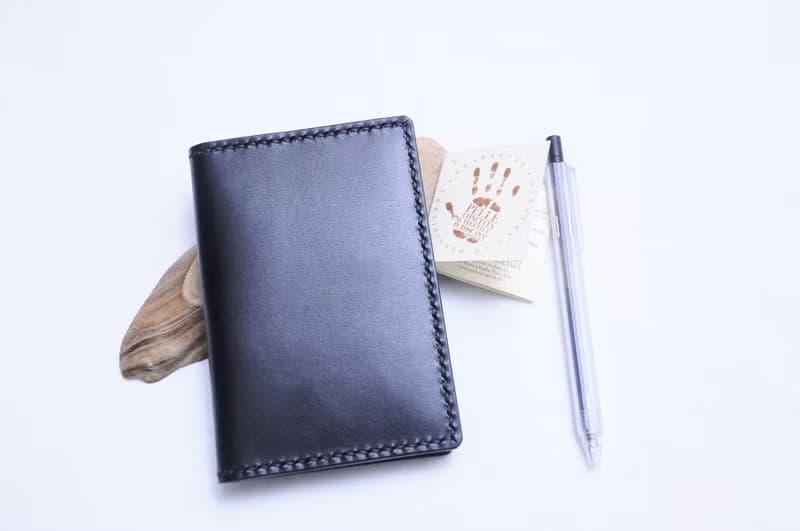 雙咭位插筆護照夾 黑色 好好縫 皮革材料包  PASSPORT HOLDER 