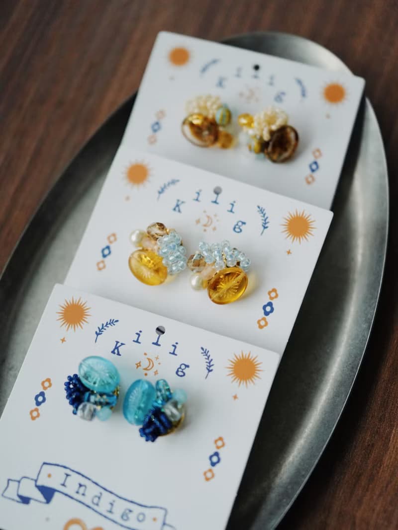 【花與愛麗絲】櫻草黃 原創輕復古日系彩色手工耳環耳釘 可換耳夾