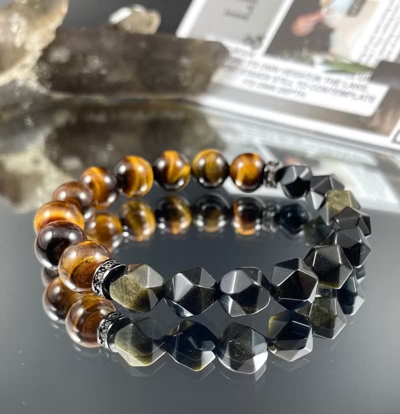 虎虎生風 | 虎眼石 金曜石 | 自信與勇氣的象徵 | 男士水晶手鍊