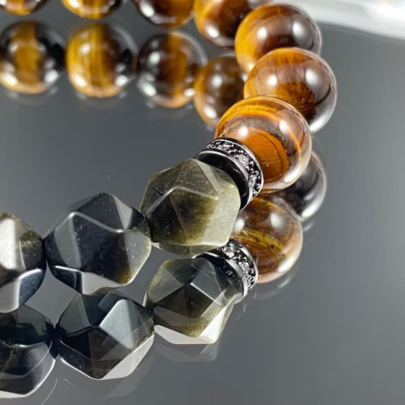 虎虎生風 | 虎眼石 金曜石 | 自信與勇氣的象徵 | 男士水晶手鍊