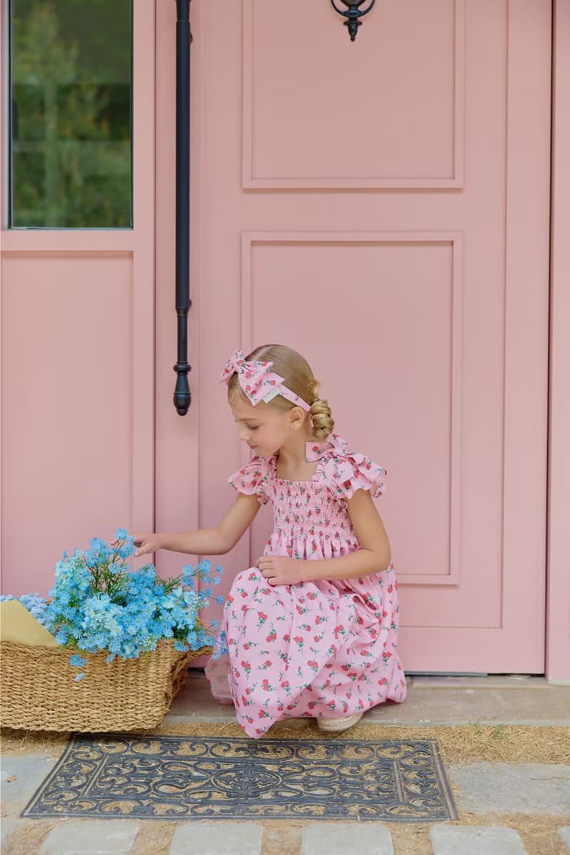 Rose Bow Smoked Dress - Light Pink