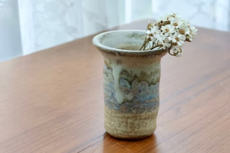 喬遷禮物/迷你乾花器 手拉胚半瓷半陶 花插小瓶 可放牙籤單據發票