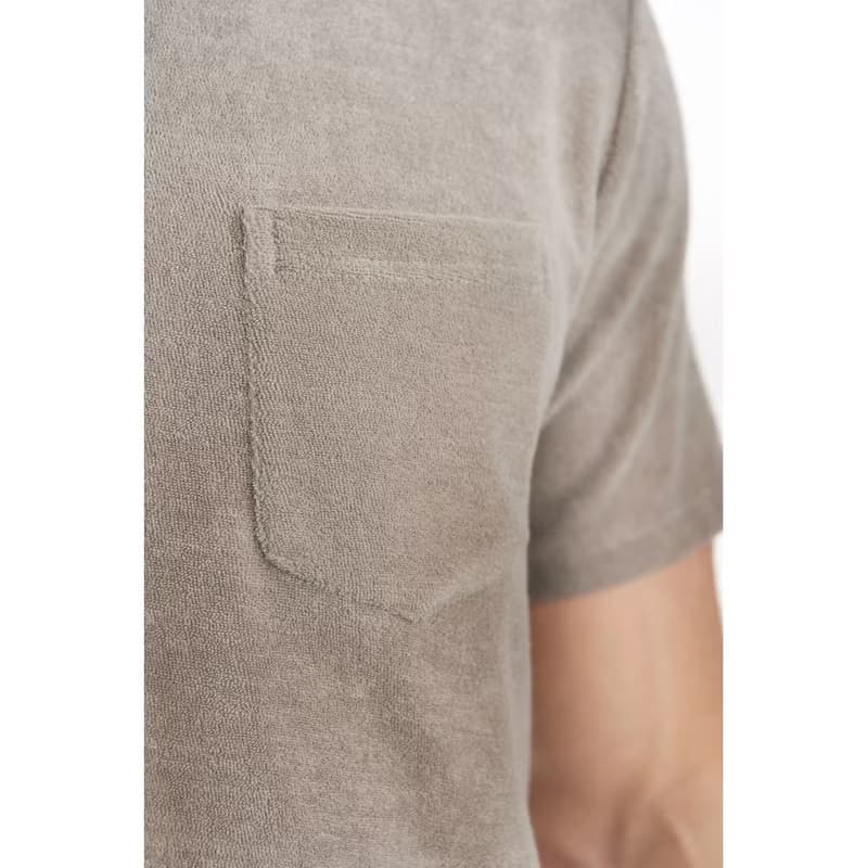 北歐極簡 - Terry T shirt 有機棉毛巾布圓領T 男 (灰綠)