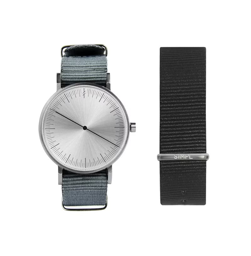 Simpl Watch - Silver Ash Nato Set