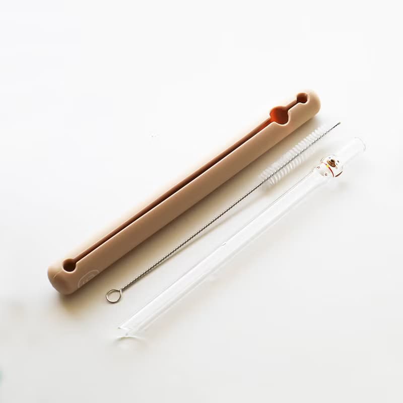 招財狗造型玻璃吸管