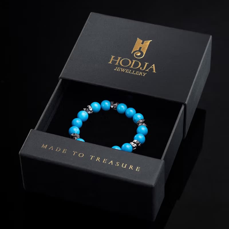 Beaded Bracelet for Men – 925 Sterling Silver Pieces and Turquoise Bracelet