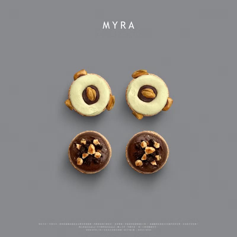 MYRA 質感派最愛 經典雙口味達克瓦茲4入組 ( 開心果/ 巧克力 )