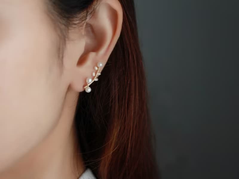 14kgf-14kgf-pearl brunch 2way(pierced earrings/clip-on)