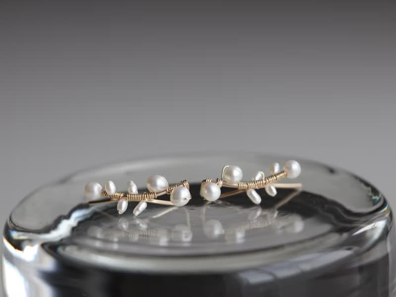 14kgf-14kgf-pearl brunch 2way(pierced earrings/clip-on)