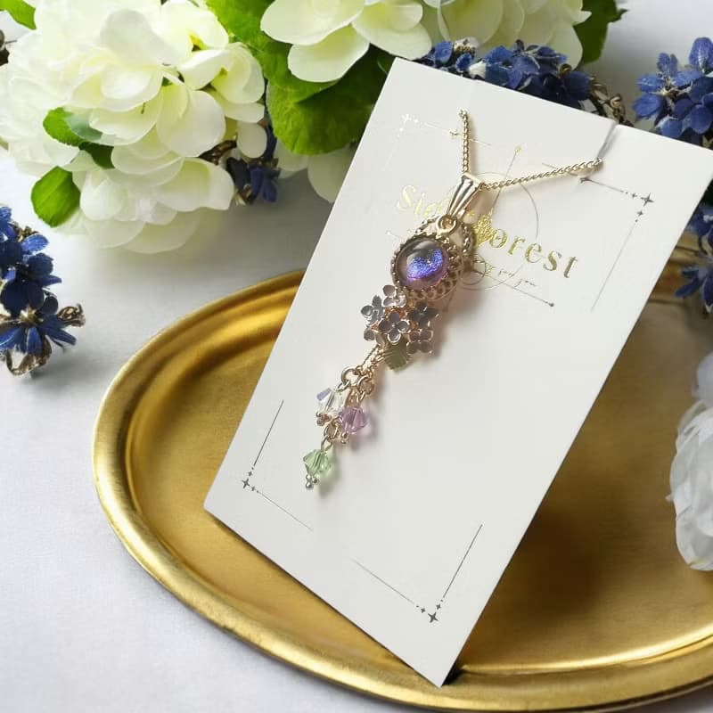 紫陽花・紫色　季節の輝きコレクション 　Side*Forestオリジナルガラス