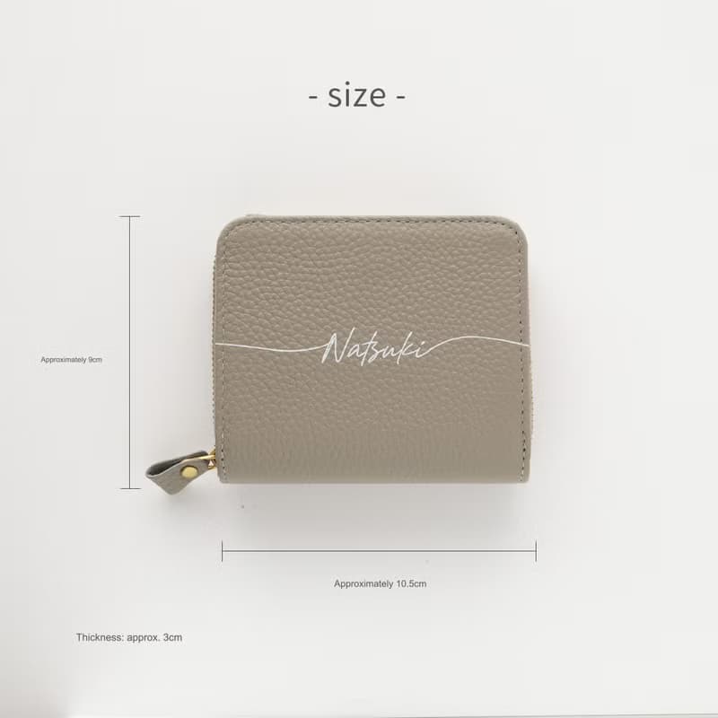 【 本革 スマートキーケース付き 二つ折り財布 名入れ 】 コンパクト財布 ニュアンスカラー ギフト カード入れ 名入れ無料 HR18U