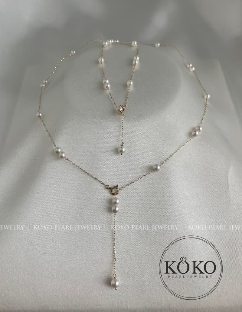 日本製 akoya珍珠項鍊 珍珠手鍊  2ways 輕奢飾品 10k金項鍊
