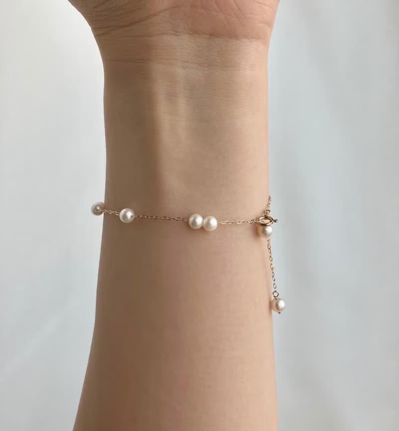 日本製 akoya珍珠項鍊 珍珠手鍊  2ways 輕奢飾品 10k金項鍊