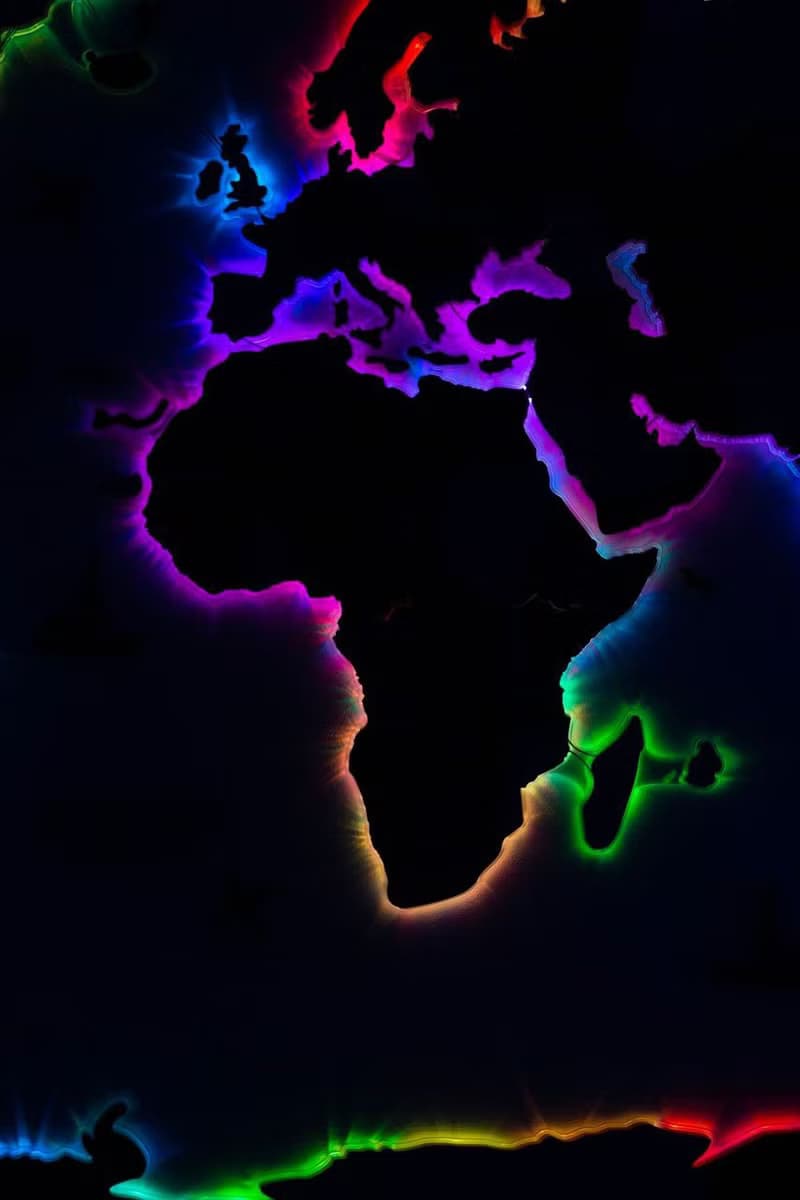 LED 世界地圖 現代家居裝飾 木質世界地圖 閣樓裝飾 大型藝術