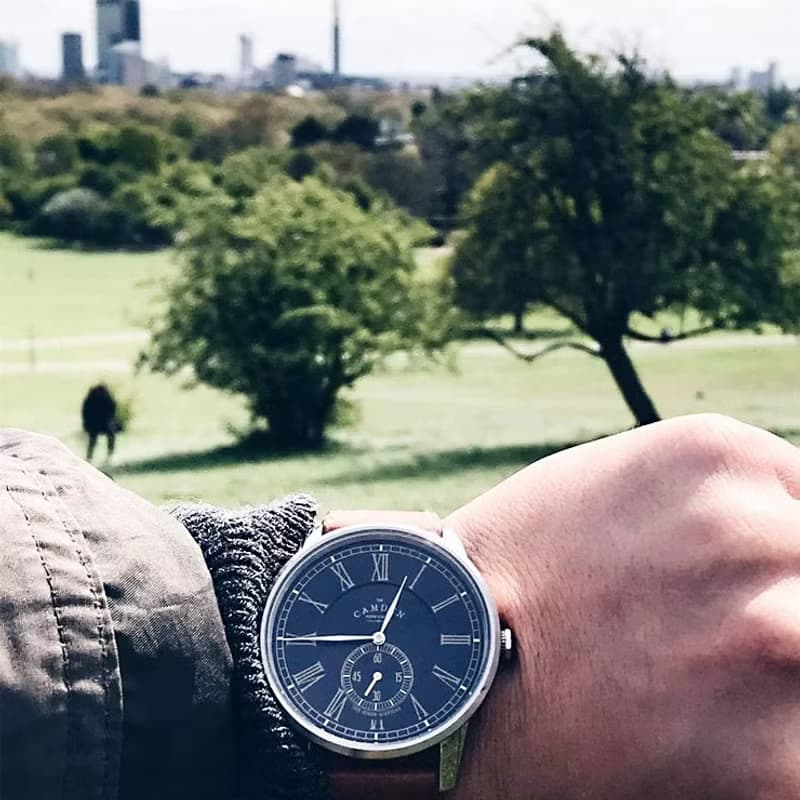 Camden Watch NO29系列 純英國血統 單眼秒針大錶盤紳士真皮腕錶