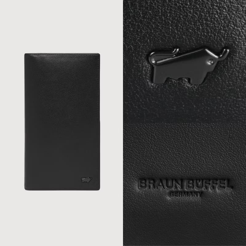 【免費升級送禮包裝】瓦拉頓-A 14卡薄型長夾-黑色/BF568-322-BK