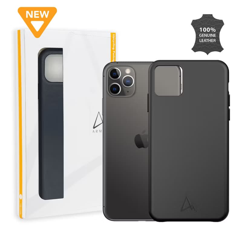 ARMOR iPhone 11 / X 全真皮系列電話保護殼_前衞黑