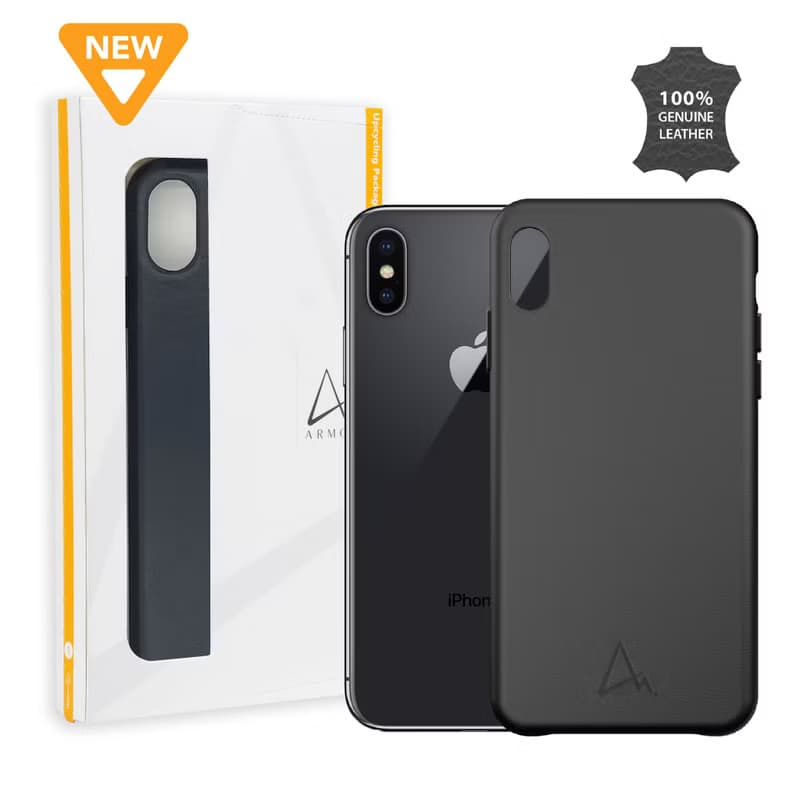 ARMOR iPhone 11 / X 全真皮系列電話保護殼_前衞黑