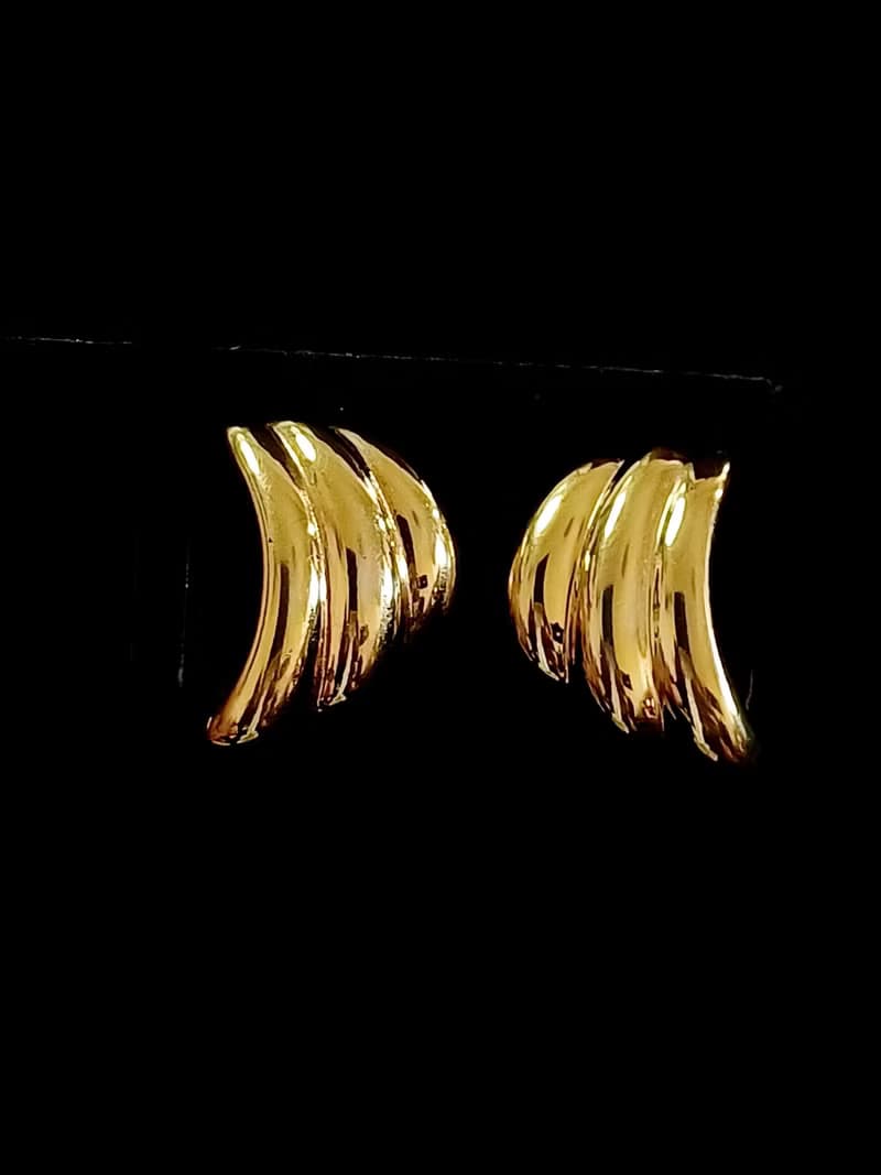 vintage jewelry  NAPIER 立體金色羽翼 夾式耳環