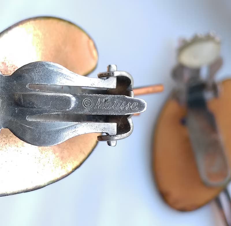 Vintage Jewelry 西洋古董飾品 MATISSE 調色盤 夾式耳環