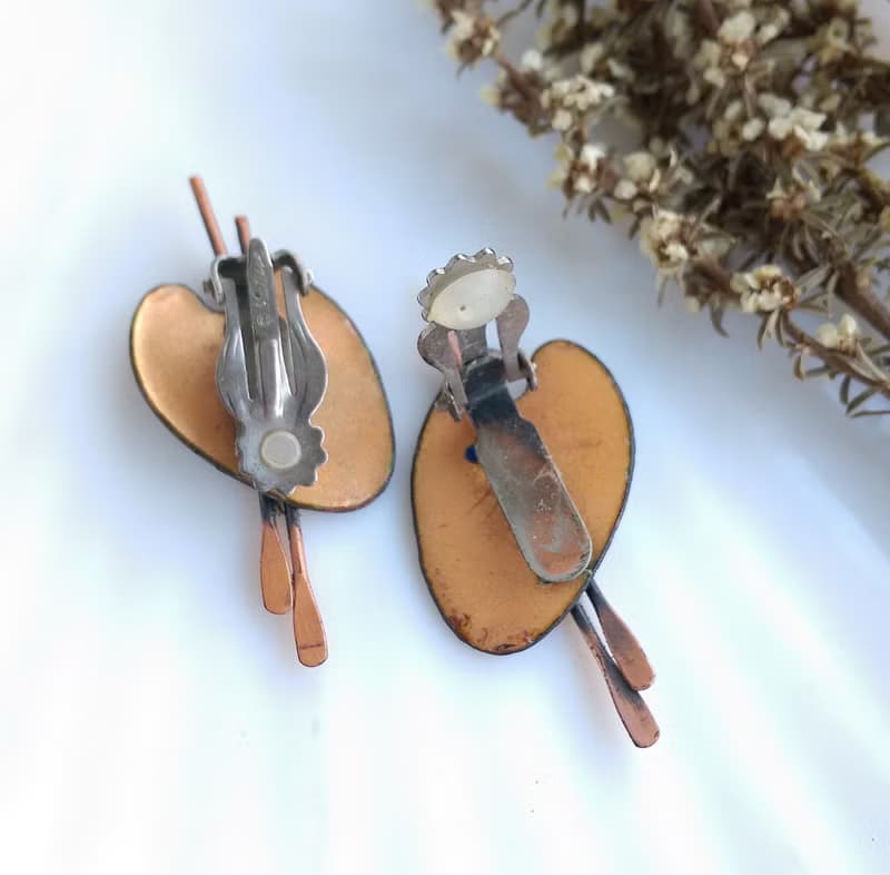 Vintage Jewelry 西洋古董飾品 MATISSE 調色盤 夾式耳環