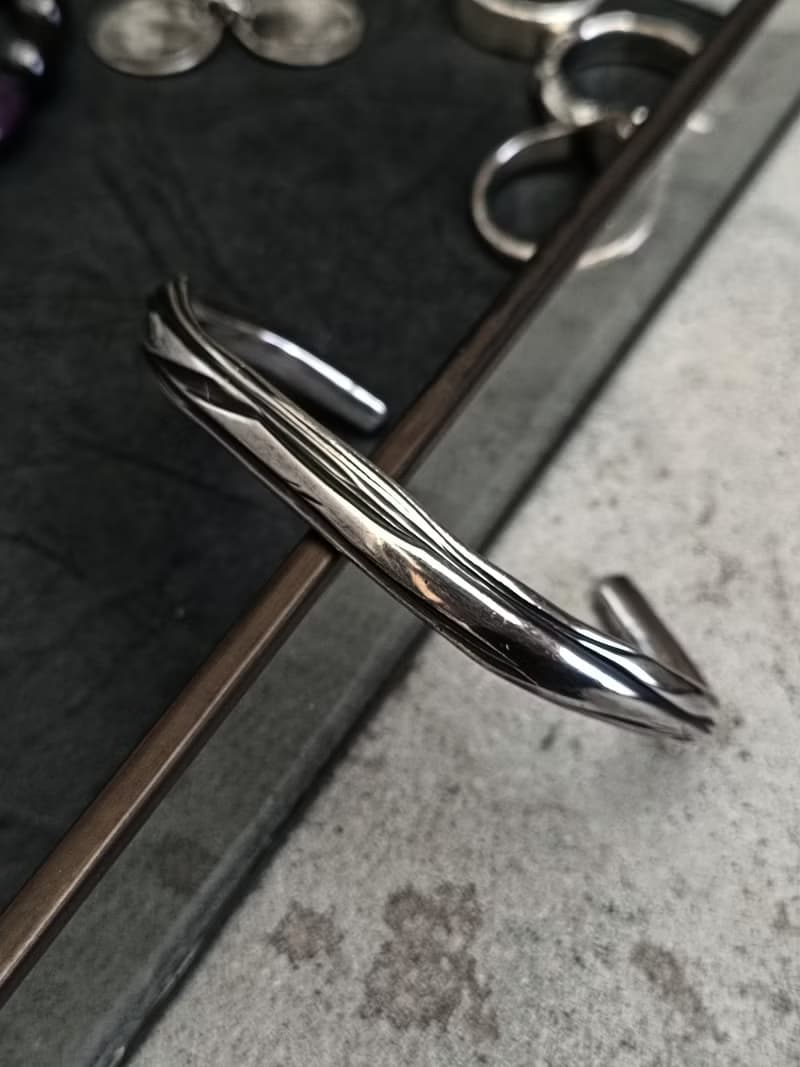 流線紋路純銀手環