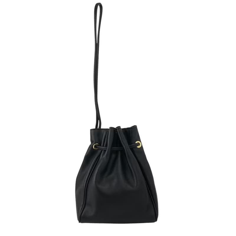 【 日本直送　名牌中古包 】Christian Dior クリスチャン ディオール ハンドバッグ ブラック チャーム レザー ミニバッグ 巾着 vpeaup