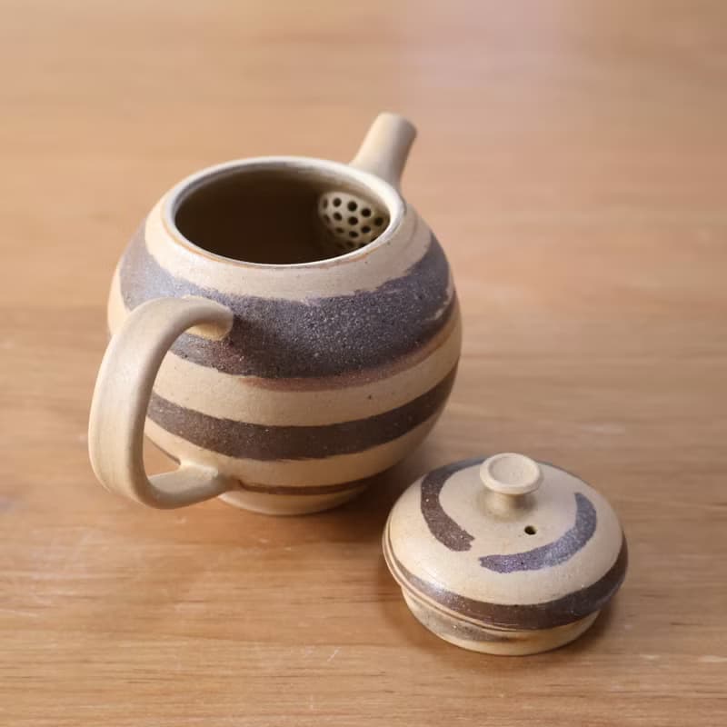 耳朵餅乾 手工陶高帽茶壺