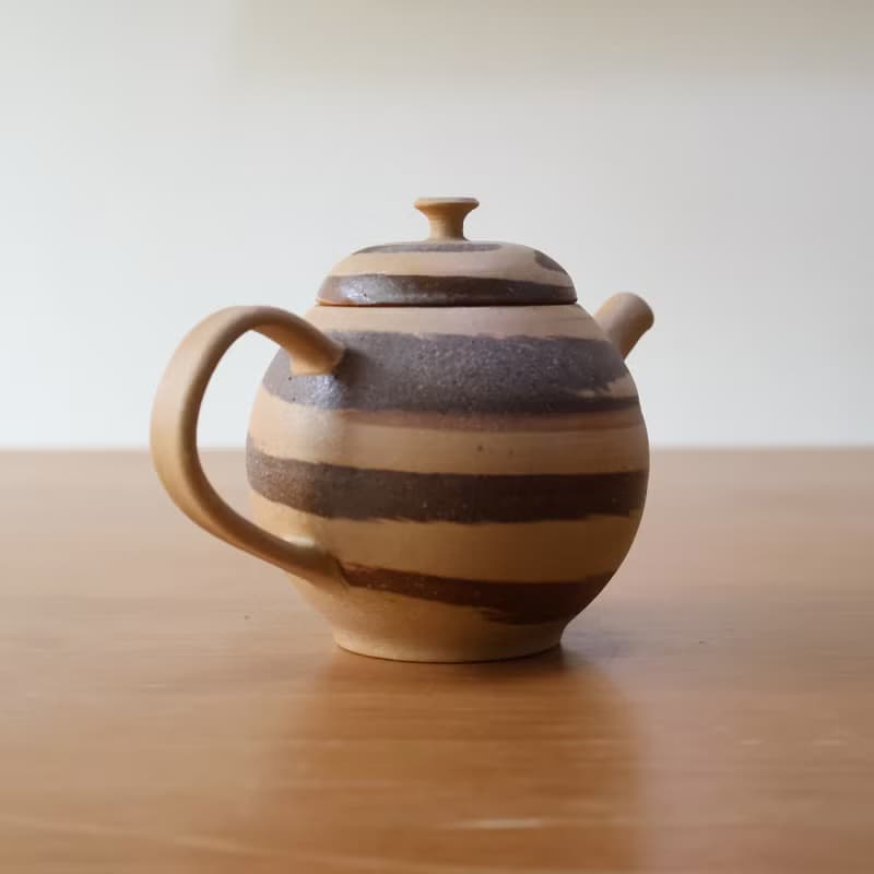 耳朵餅乾 手工陶高帽茶壺