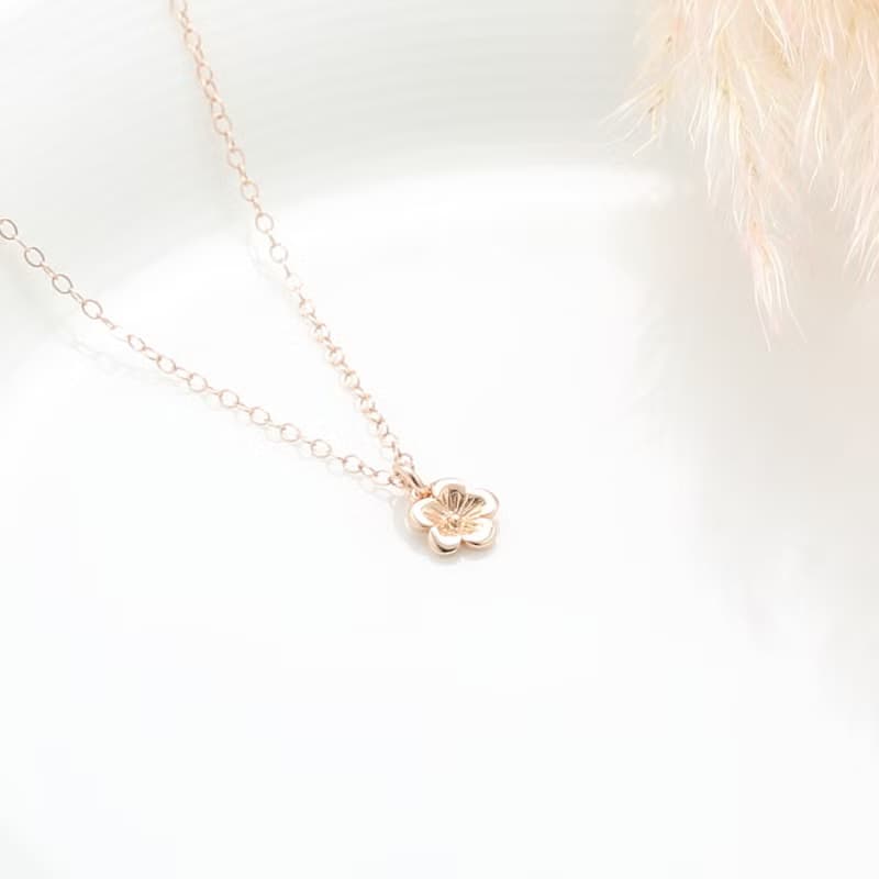 【Angel & Me】梅花 s925 純銀 厚鍍 18k 玫瑰金項鍊 情人節 禮物