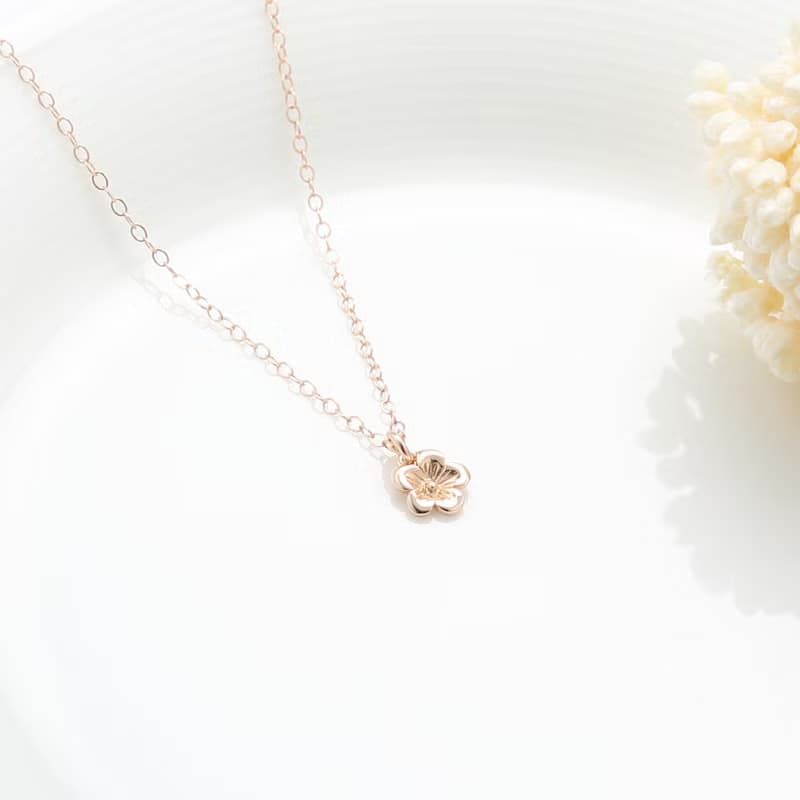 【Angel & Me】梅花 s925 純銀 厚鍍 18k 玫瑰金項鍊 情人節 禮物