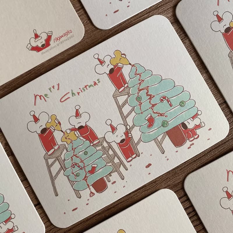 巧克力聖誕樹明信片