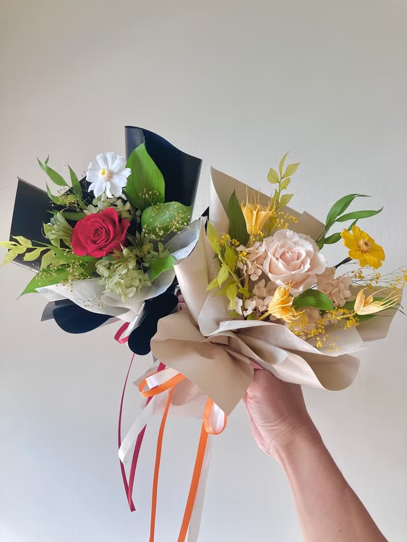 韓系自然風不凋花-永生玫瑰花束。情人節七夕生日禮物