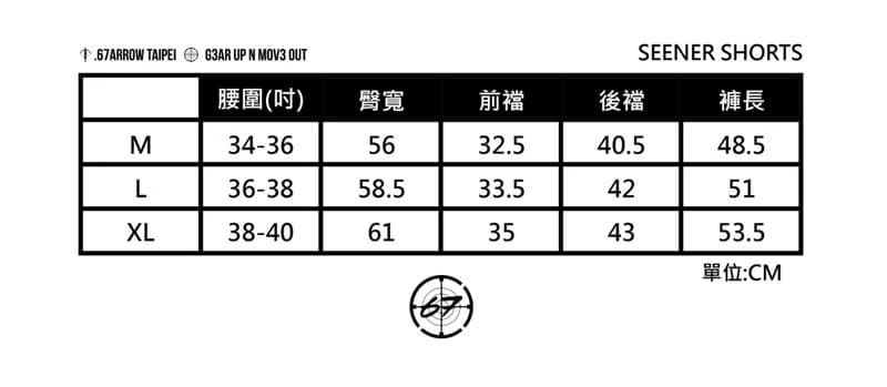 .67ARROW SEENER S_SHORTS_打摺寬版短褲 休閒短褲 灰色