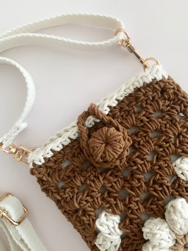 鈎織花斜孭電話袋