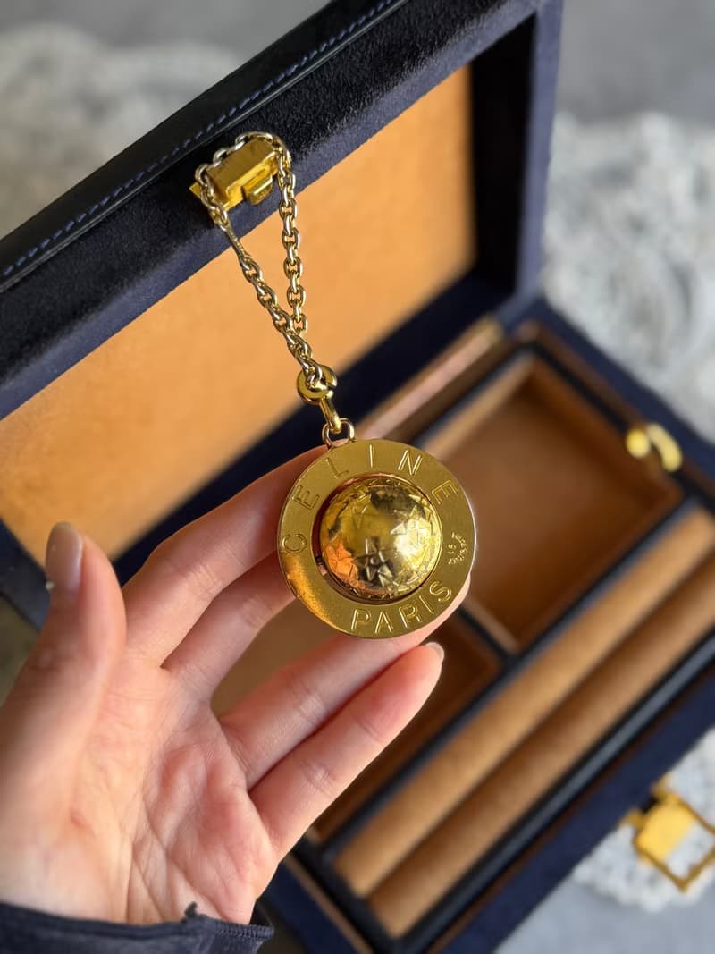 中古美品 Celine 思琳 星球吊飾 手袋掛飾 毛衣鍊 長項鍊 兩用