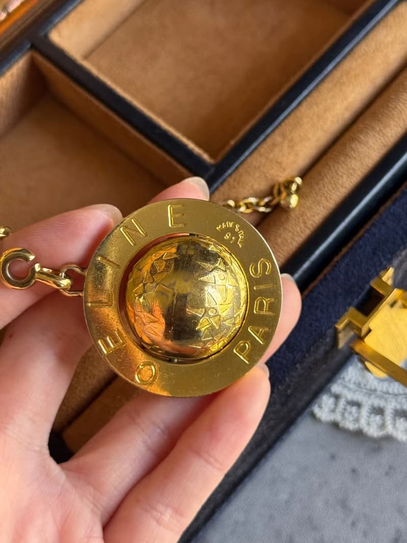 中古美品 Celine 思琳 星球吊飾 手袋掛飾 毛衣鍊 長項鍊 兩用