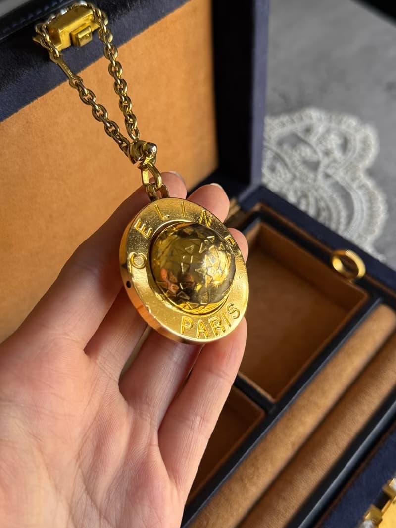中古美品 Celine 思琳 星球吊飾 手袋掛飾 毛衣鍊 長項鍊 兩用