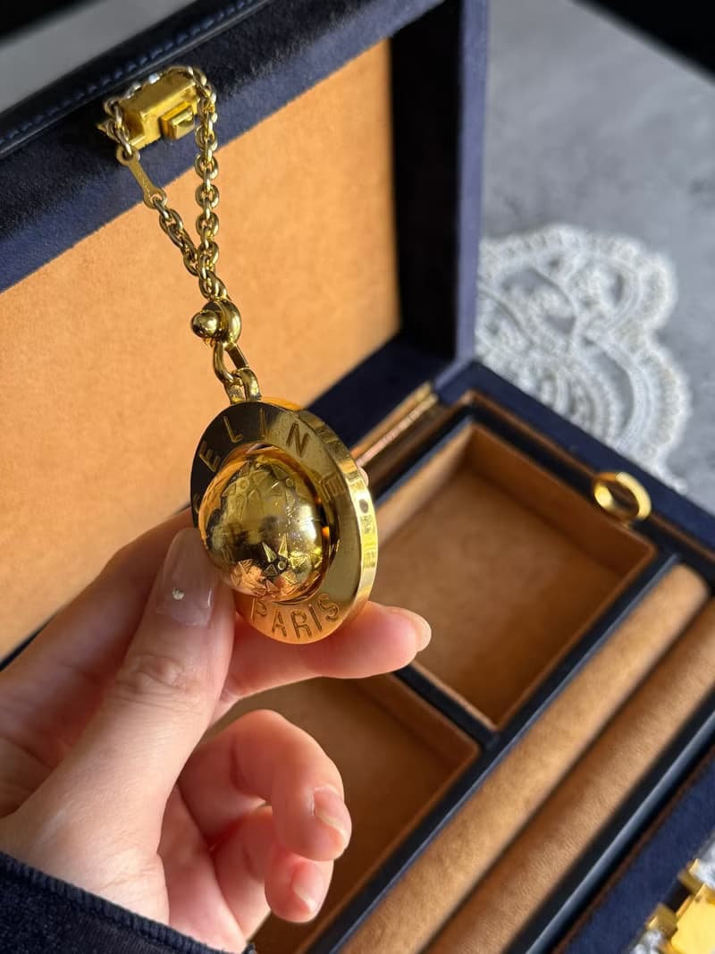 中古美品 Celine 思琳 星球吊飾 手袋掛飾 毛衣鍊 長項鍊 兩用