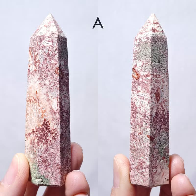 稀有紅橘綠色豹紋瑪瑙  一柱擎天 中流砥柱 招財 晶柱 單品 禮物