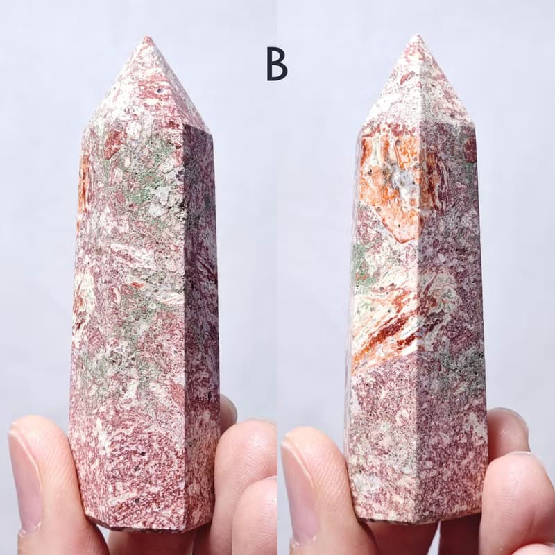 稀有紅橘綠色豹紋瑪瑙  一柱擎天 中流砥柱 招財 晶柱 單品 禮物