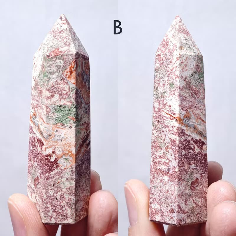 稀有紅橘綠色豹紋瑪瑙  一柱擎天 中流砥柱 招財 晶柱 單品 禮物