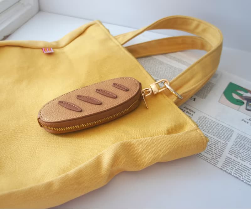 法國麵包皮革造型零錢包 | 掛飾